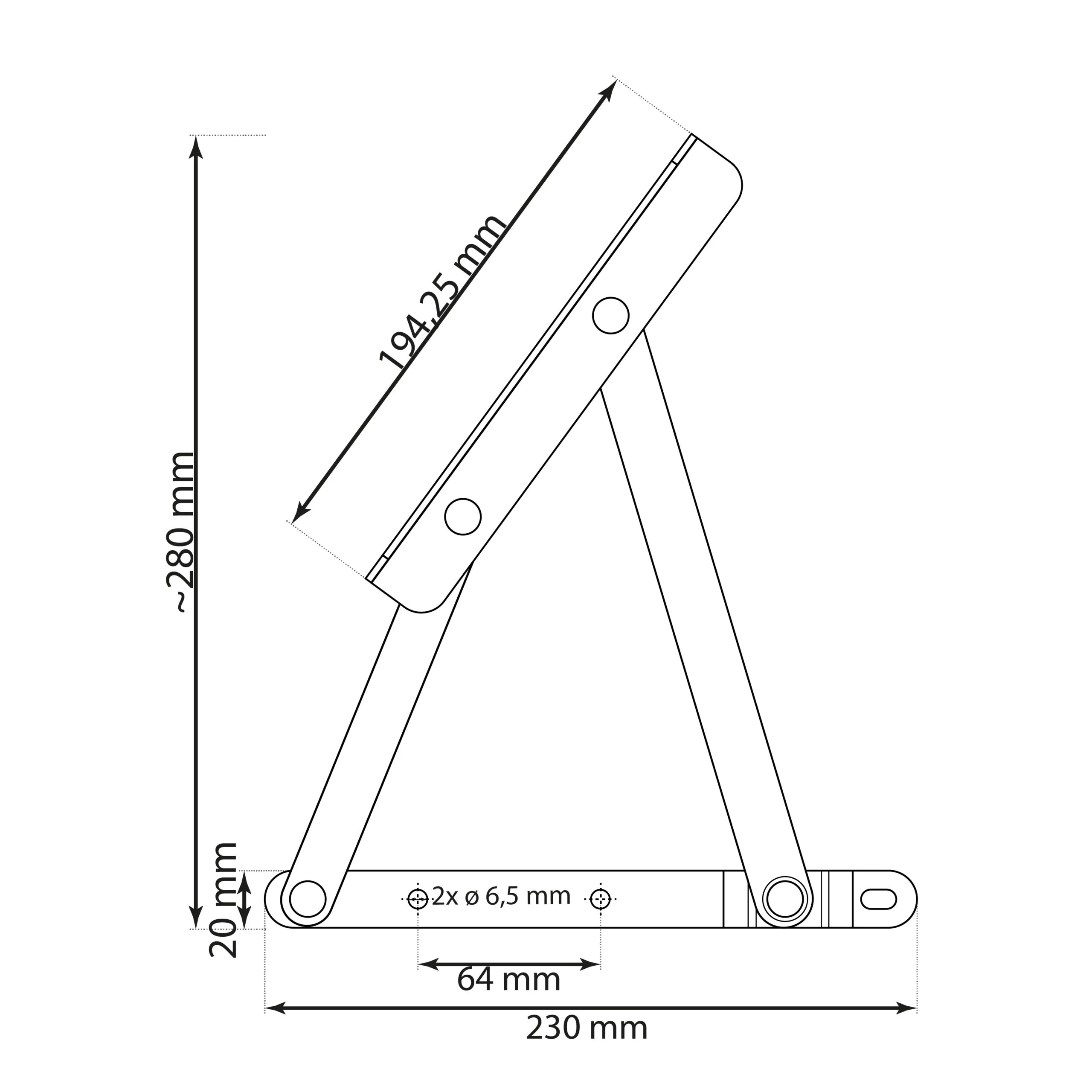 Springaufbeschlag 300N für Bettkasten – 1 Paar Hebebeschlag mit Feder für Liegen & Betten – Bild 3
