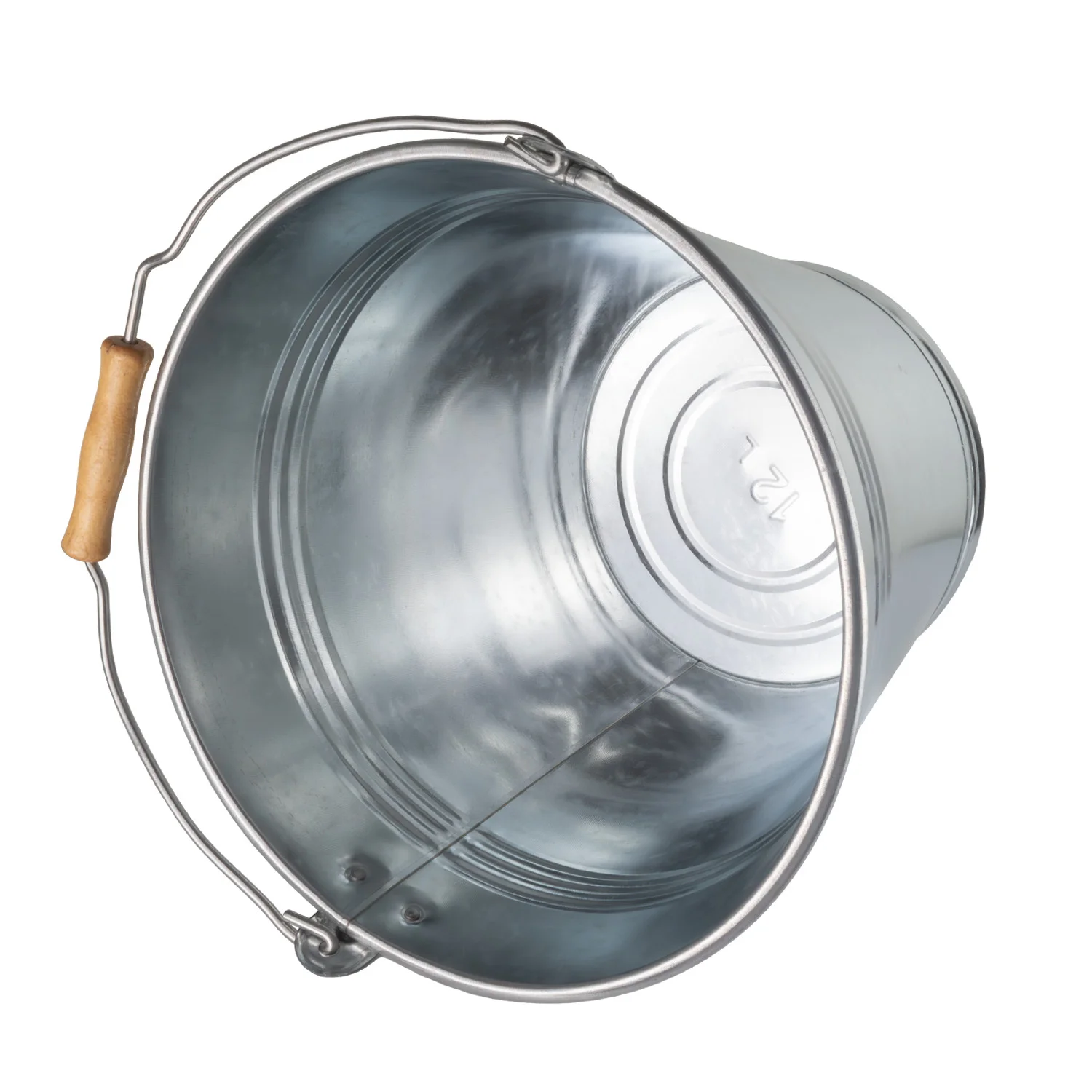 Zinkeimer 12 L – robuster Metalleimer aus verzinktem Stahl mit Holzgriff, ideal für Haushalt & Garten – Bild 8